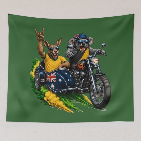 Item preview, Aussie Kangaroo & Koala Motorcycle Rocking the Outback designed and sold by FREENATION2026.