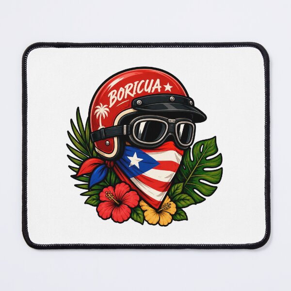 Item preview, Retro Puerto Rican Helmet | Tropical Sticker with Bandana and Vintage Glasses designed and sold by StudioBase.