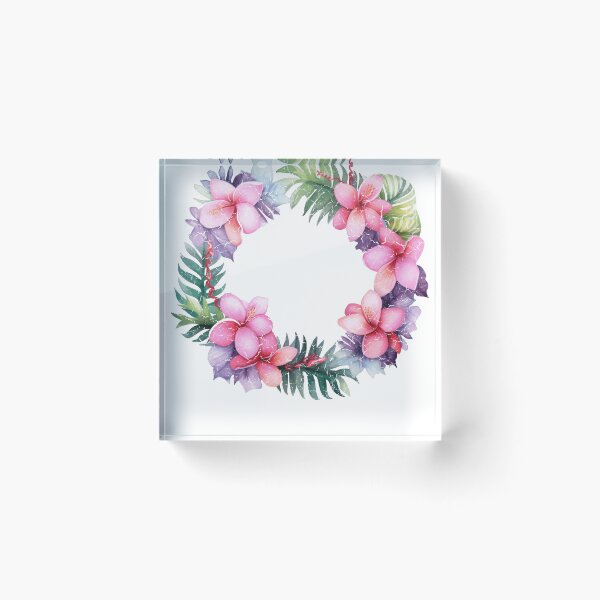 Item preview, Tropical Flower Wreath Hawaiian Aloha Summer Vacation Lover designed and sold by TimelessEngrave.