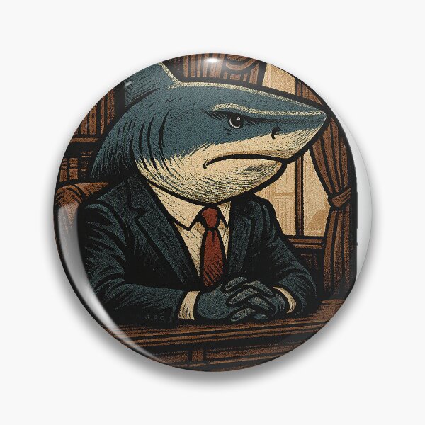 Item preview, Shark CEO - Vintage Business Shark Office Illustration designed and sold by Komkommertje.