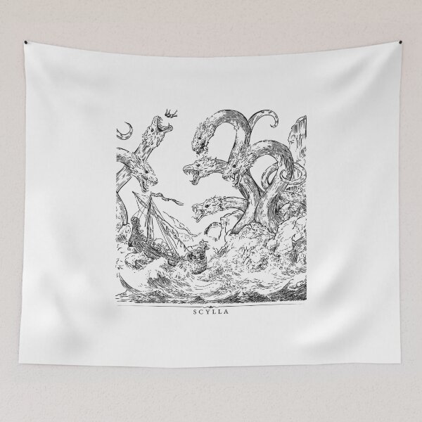 Item preview, Dark Scylla Sea Monster Greek Mythology Grunge Art designed and sold by Krasnovaovaova.