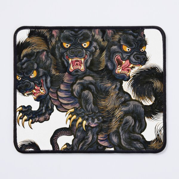 Item preview, Cerberus – Guardian of the Underworld designed and sold by Japanese watercolor and Ukiyo-e art shop.