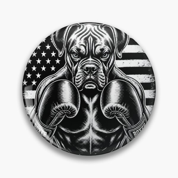 Item preview, Vintage Boxer Dog Boxing USA Line Art designed and sold by Petsthetic.