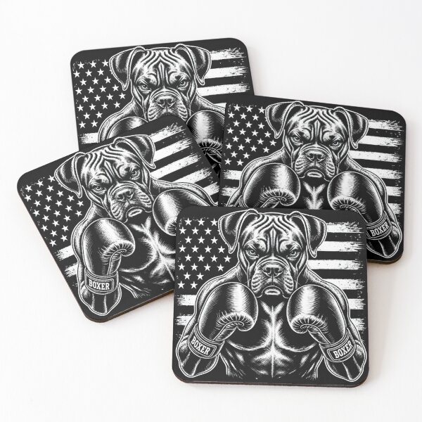 Item preview, Vintage Boxer Dog Boxing USA Line Art designed and sold by Petsthetic.