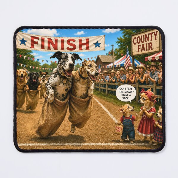 Item preview, Sack Race Dog Cartoon Country Fair designed and sold by AnimalMarvels.