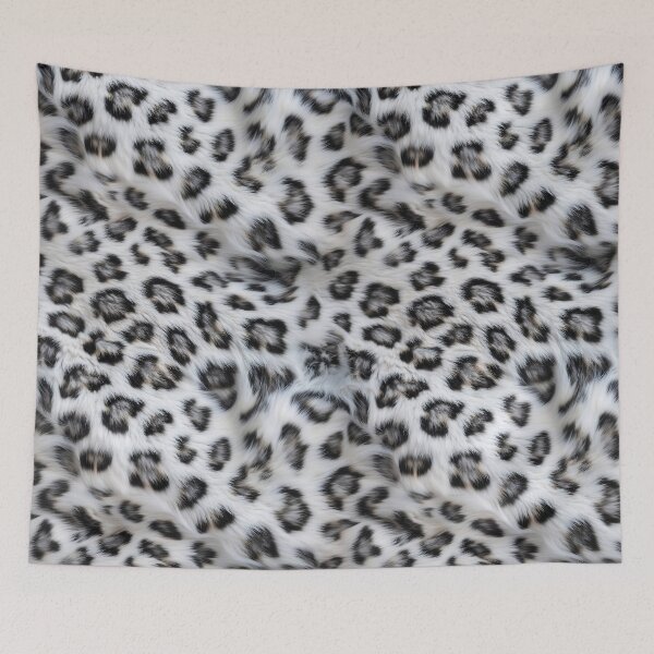 Item preview, Snow Leopard Fur Pattern - Realistic White & Grey Rosette Design designed and sold by Nine Lives Studio.