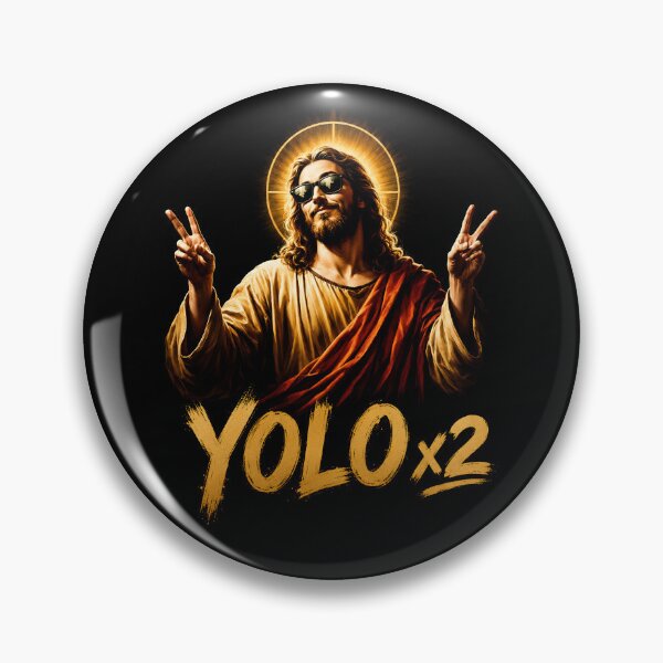 Item preview, Jesus YOLO x2 Sacred Humor with Haloed Peace Signs designed and sold by Victor Shadehorn.