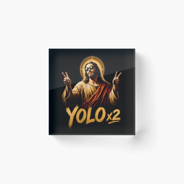 Item preview, Jesus YOLO x2 Sacred Humor with Haloed Peace Signs designed and sold by Victor Shadehorn.