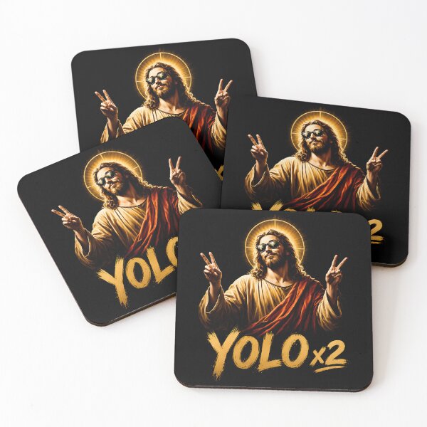 Item preview, Jesus YOLO x2 Sacred Humor with Haloed Peace Signs designed and sold by Victor Shadehorn.