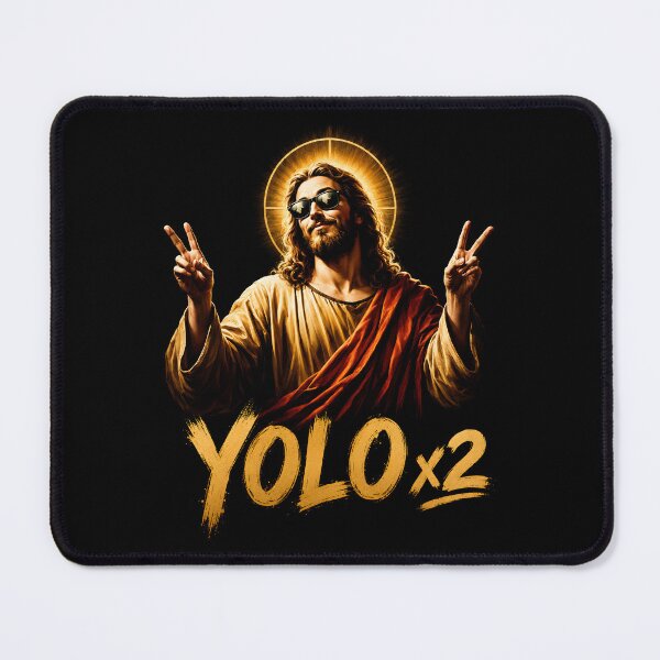 Item preview, Jesus YOLO x2 Sacred Humor with Haloed Peace Signs designed and sold by Victor Shadehorn.
