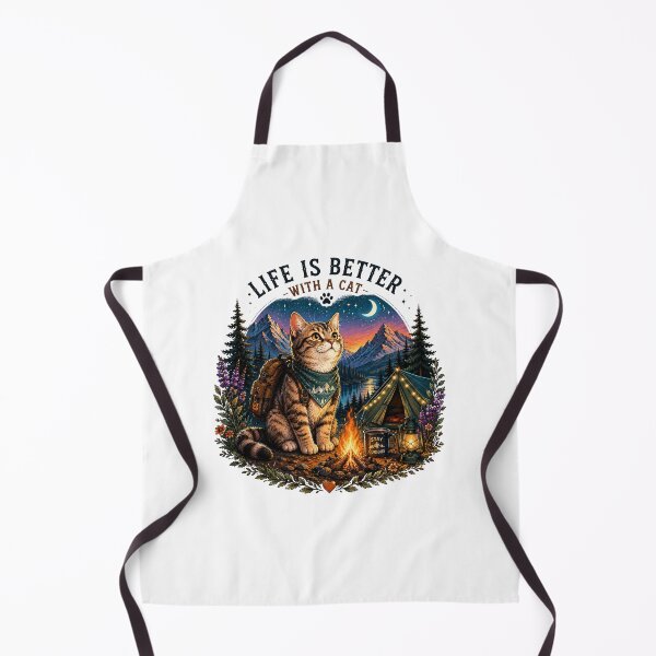 Item preview, Life Is Better With A Cat | Camping Adventure Vintage T-Shirt designed and sold by DMQ-Designs.