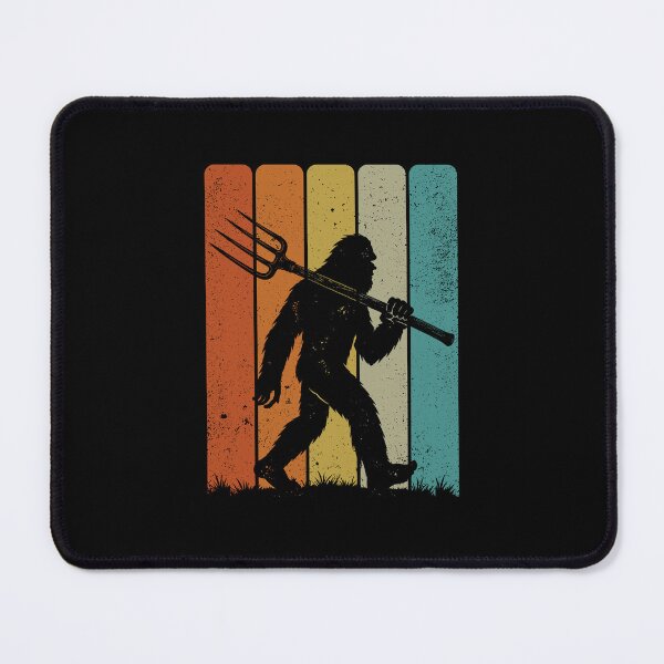 Item preview, Bigfoot Farmer - Retro Sasquatch Carrying a Pitchfork designed and sold by gunaone-design.