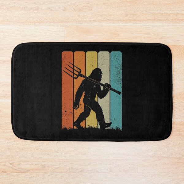Item preview, Bigfoot Farmer - Retro Sasquatch Carrying a Pitchfork designed and sold by gunaone-design.