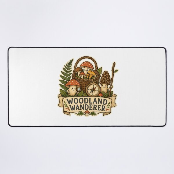 Item preview, Woodland Wanderer Mushroom Badge designed and sold by Tatsed.