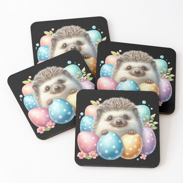 Item preview, Hedgehog and Colorful Easter Eggs designed and sold by Codavid85.