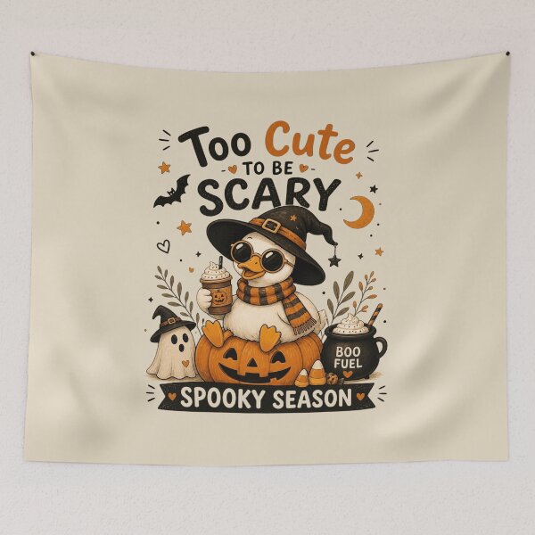 Item preview, Too Cute to Be Scary Halloween Duck Design - Cute Witch Duck Pumpkin Spooky Season Illustration designed and sold by WillCraftx.
