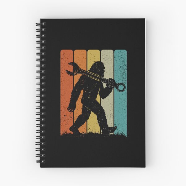 Item preview, Bigfoot Mechanic - Retro Sasquatch carrying a Giant Combination Wrench designed and sold by gunaone-design.