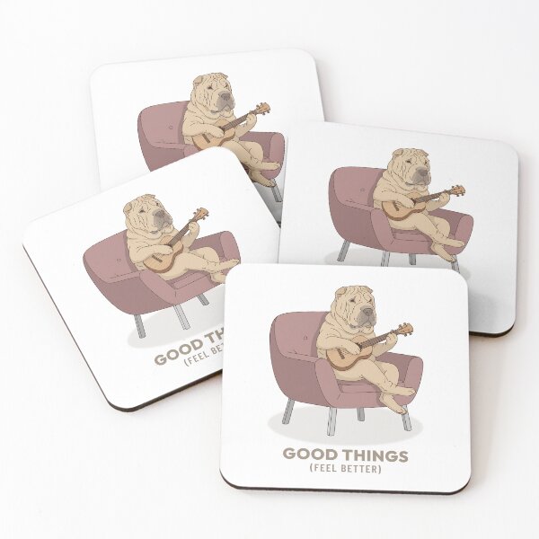 Item preview, Shar Pei Ukulele Player Vintage Aesthetic designed and sold by COZY VINTAGE animal.