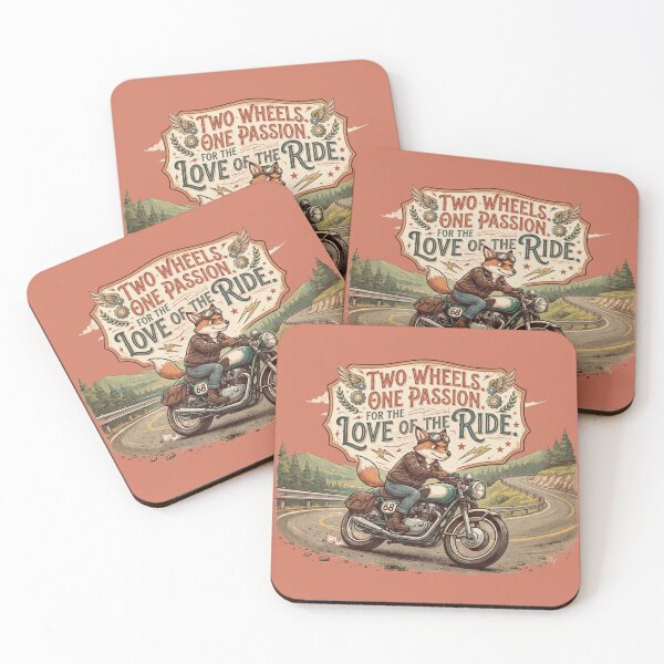 Item preview, Two Wheels One Passion Vintage Motorcycle Fox Biker Art designed and sold by Evelashop.