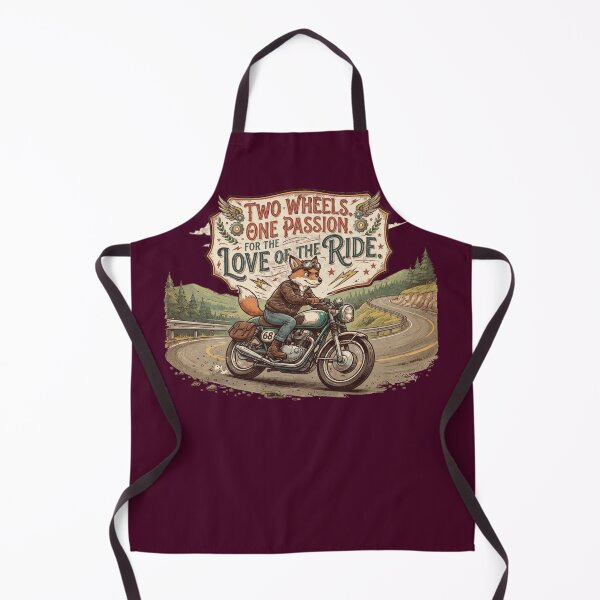 Item preview, Two Wheels One Passion Vintage Motorcycle Fox Biker Art designed and sold by Evelashop.