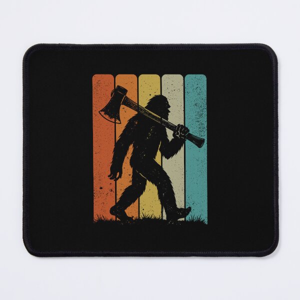 Item preview, Bigfoot Firefighter - Retro Sasquatch Carrying a Fire Axe designed and sold by gunaone-design.