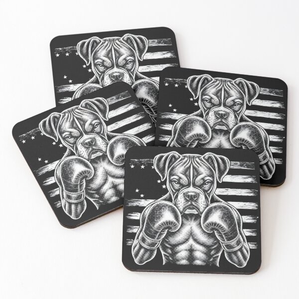 Item preview, Vintage Boxer Dog Boxing USA Line Art designed and sold by Petsthetic.