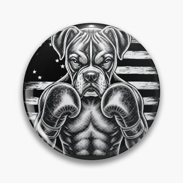 Item preview, Vintage Boxer Dog Boxing USA Line Art designed and sold by Petsthetic.