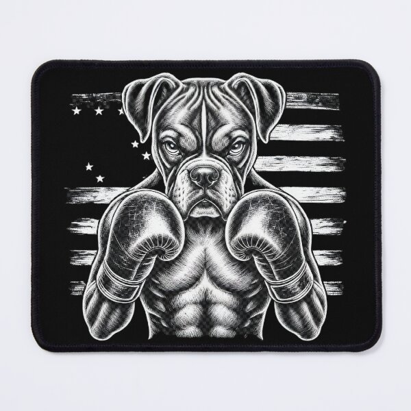 Item preview, Vintage Boxer Dog Boxing USA Line Art designed and sold by Petsthetic.