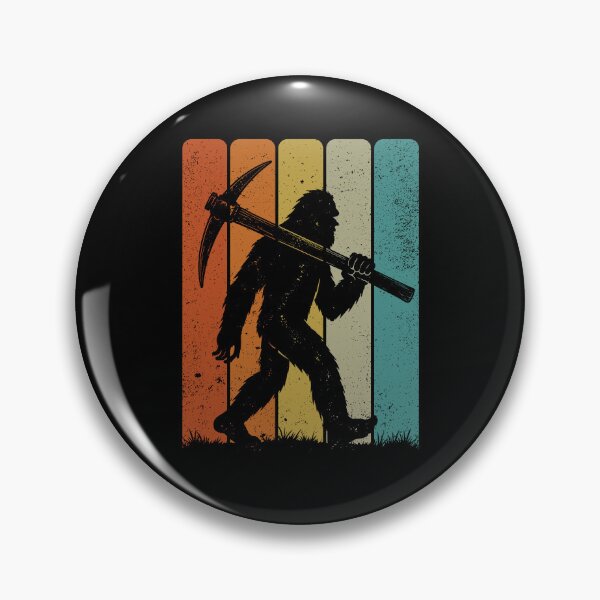Item preview, Bigfoot Miner - Retro Sasquatch Carrying A Pickaxe designed and sold by gunaone-design.