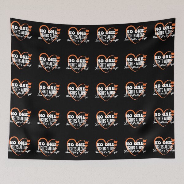 Item preview, No one fights alone, leukemia cancer awareness, orange ribbon designed and sold by BlueDiamond-19.