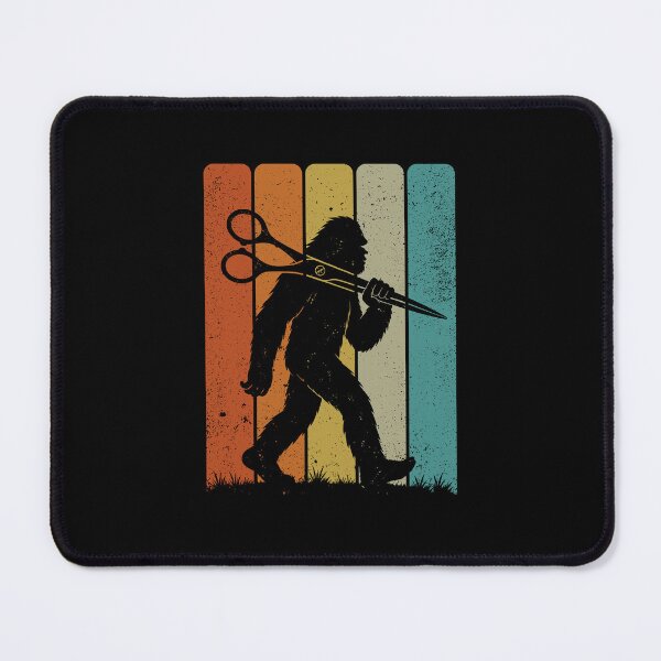 Item preview, Bigfoot Barber - Retro Sasquatch Carrying a Giant Scissors designed and sold by gunaone-design.
