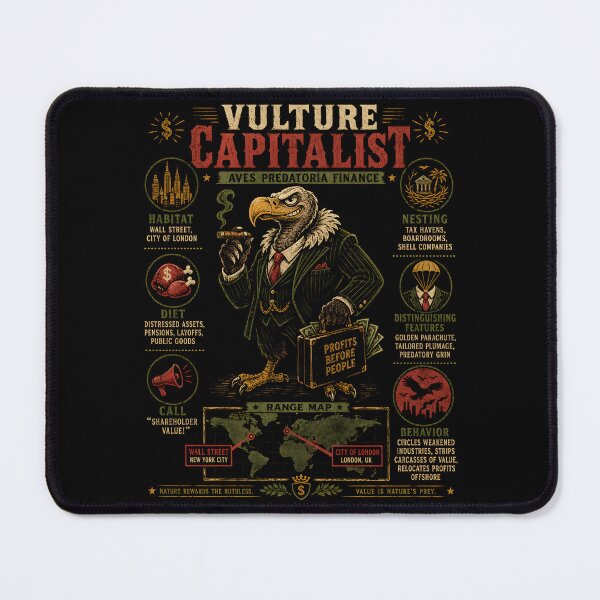 Item preview, Vulture Capitalist Profits Before People Satire designed and sold by Victor Shadehorn.
