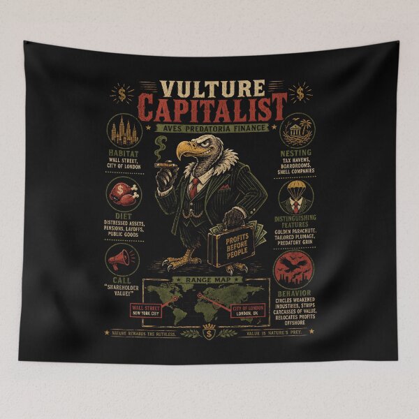 Item preview, Vulture Capitalist Profits Before People Satire designed and sold by Victor Shadehorn.