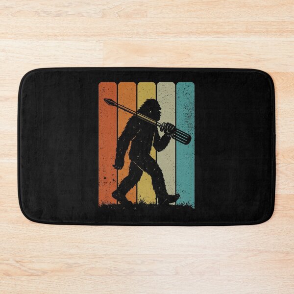 Item preview, Bigfoot Electrician - Retro Sasquatch carrying a Giant Screwdriver designed and sold by gunaone-design.
