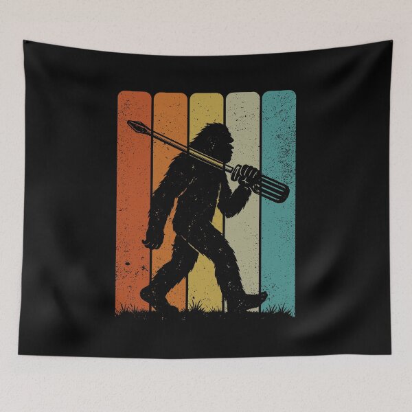 Item preview, Bigfoot Electrician - Retro Sasquatch carrying a Giant Screwdriver designed and sold by gunaone-design.
