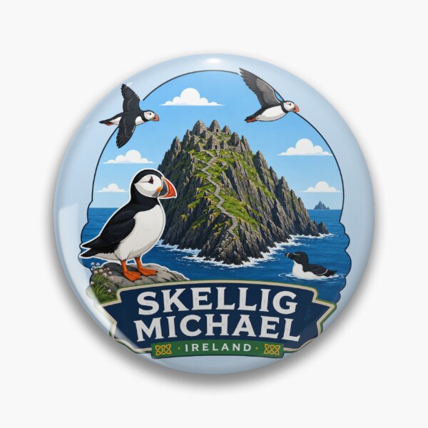Item preview, Skellig Michael, Ireland - Puffins and Razorbill designed and sold by Myra365Art.