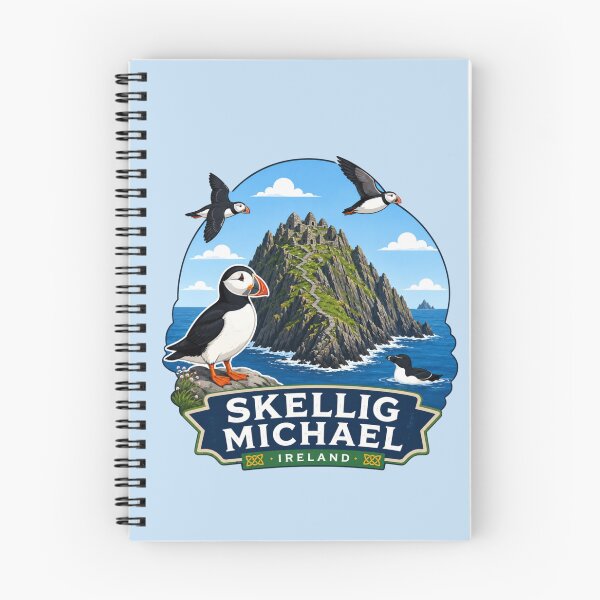 Item preview, Skellig Michael, Ireland - Puffins and Razorbill designed and sold by Myra365Art.
