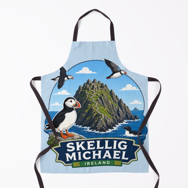 Item preview, Skellig Michael, Ireland - Puffins and Razorbill designed and sold by Myra365Art.