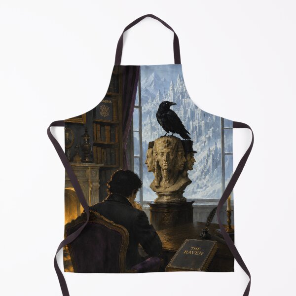 Item preview, The Raven Meets Nyarlathotep | Symbolist Gothic Literary Crossover Art designed and sold by Extravanganzza.