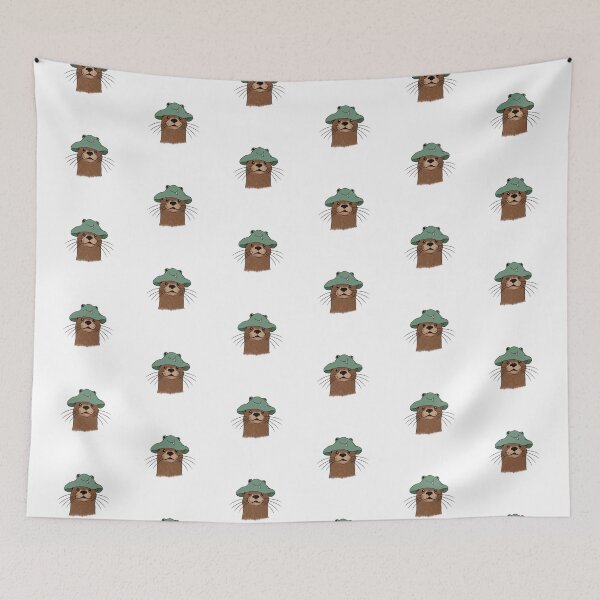Item preview, Cute Otter in a Frog Hat | Whimsical Woodland Illustration designed and sold by aziza-doodles.