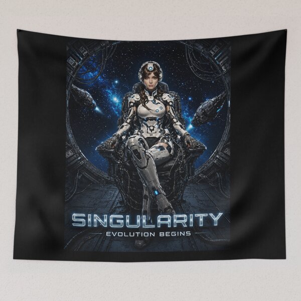 Item preview, Singularity Evolution Begins - Sci-Fi Cyborg Queen designed and sold by thirtyonestars.