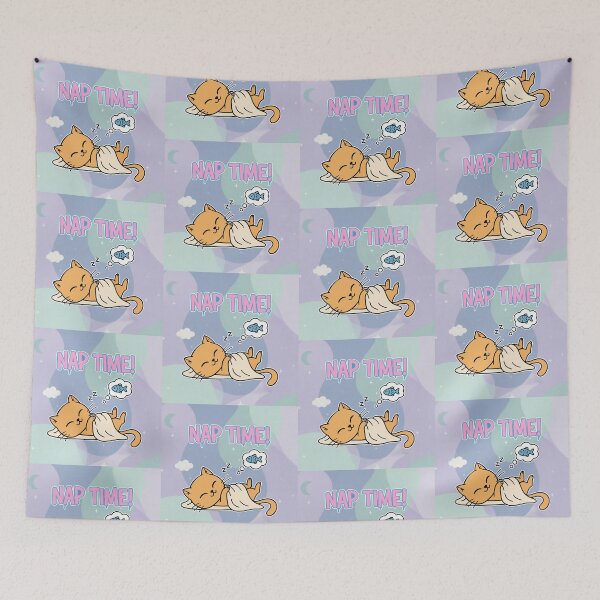 Item preview, Nap Time! Sleeping Orange Cat Kawaii Cartoon designed and sold by Taridesign.
