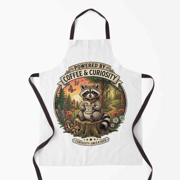 Item preview, Powered by Coffee & Curiosity Cute Raccoon Vintage Forest Illustration designed and sold by DMQ-Designs.