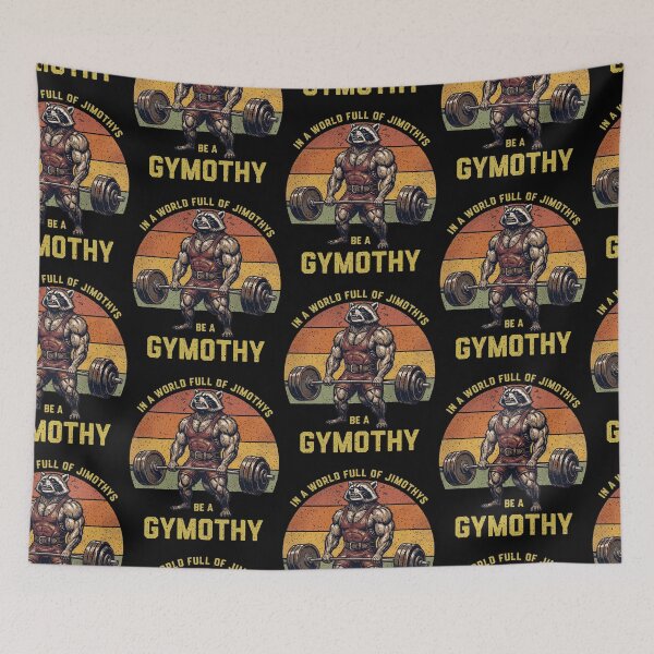 Item preview, Gymothy Raccoon Weightlifting Funny Workout designed and sold by d247.