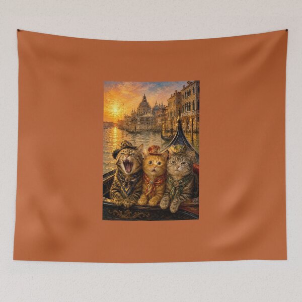 Item preview, Carnival in Venice: Three Cats in a Gondola at Sunset designed and sold by Natalia-Vlad.