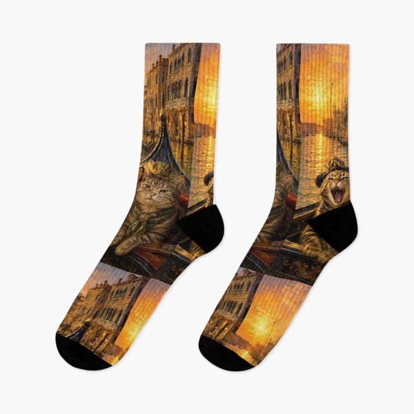 Item preview, Carnival in Venice: Three Cats in a Gondola at Sunset designed and sold by Natalia-Vlad.