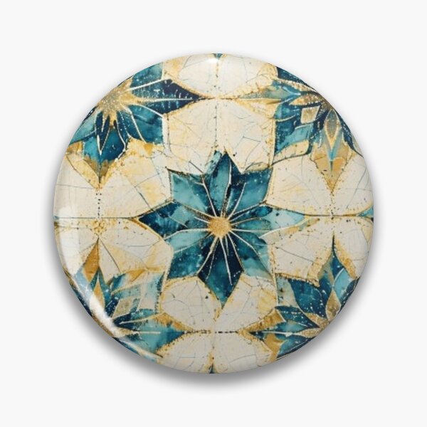 Item preview, Islamic Geometric Star Pattern Blue Gold Moroccan Tile Art designed and sold by Aditya Andri Purnama.