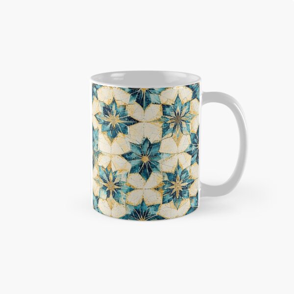 Item preview, Islamic Geometric Star Pattern Blue Gold Moroccan Tile Art designed and sold by Aditya Andri Purnama.