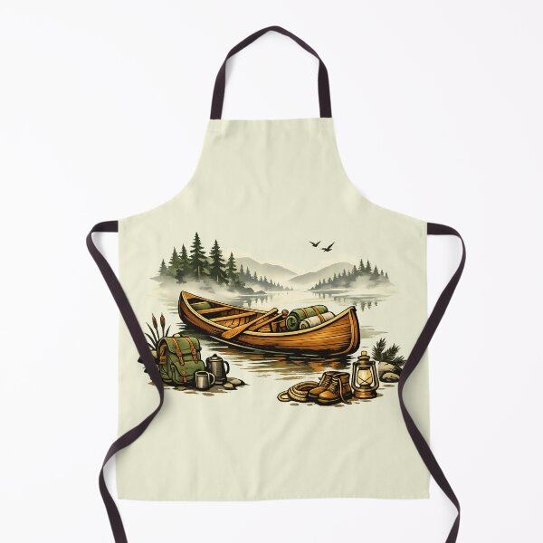 Item preview, Wooden canoe on a misty lake designed and sold by Daily Quirk.