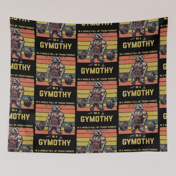 Item preview, Gymothy Raccoon Weightlifting Trash Panda designed and sold by d247.